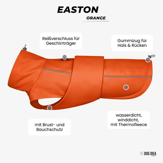 Hundebekleidung: Easton in Orange von The Dog Idea